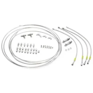 Stainless Steel -3 AN Brake Line Kit, 4-Hose, 20 Ft. Tubing