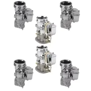Set of 6 9 Super 7® 3-Bolt 2-Barrel Carburetors, Chrome Finish