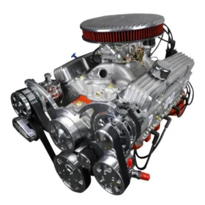 GM Small Block Compatible 383 c.i. Low Profile Engine - 436 Horsepower - Deluxe Dressed with Polished Pulley Kit - Carbureted