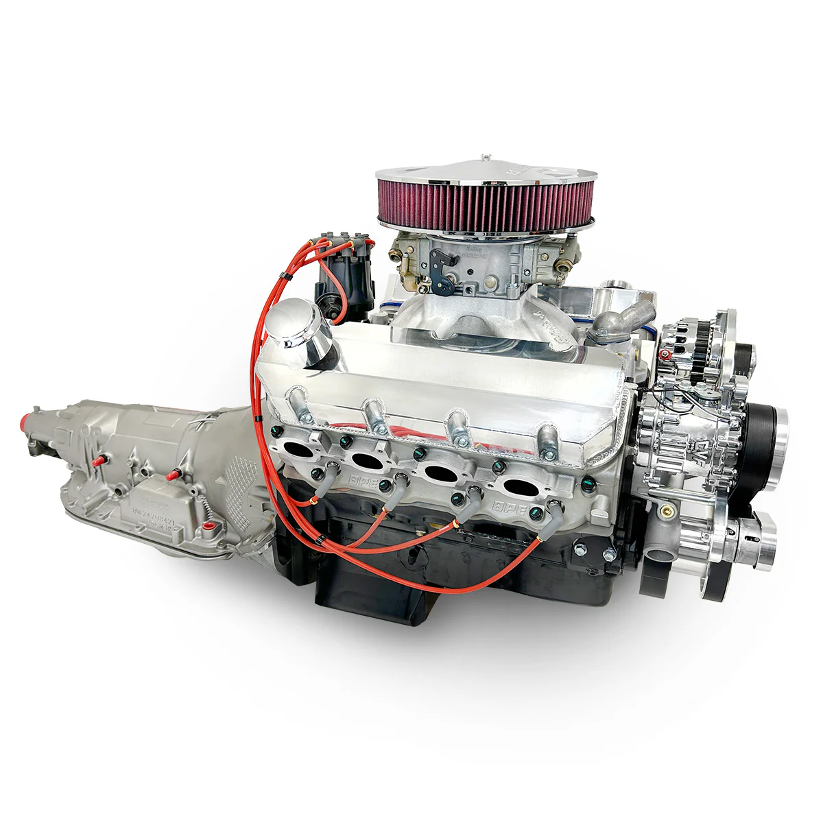 GM Big Block Compatible 598 c.i. Engine and 4L80E Automatic Transmission - 741 Horsepower - Standard Edition Builder Series with Black Pulley Kit - Carbureted - Image 3