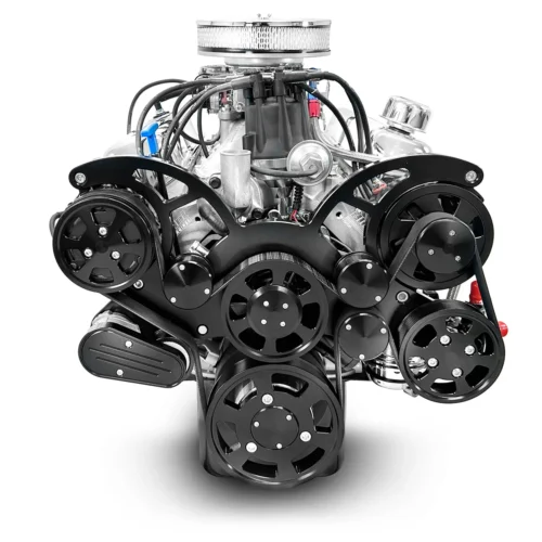Ford Small Block Compatible 347 c.i. Engine – 415 Horsepower – Deluxe Dressed with Black Pulley Kit – Carbureted