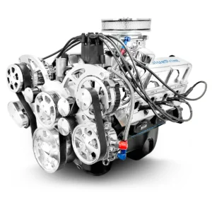 Ford Small Block Compatible 347 c.i. Engine - 415 Horsepower - Deluxe Dressed with Polished Pulley Kit - Rear Sump - Carbureted
