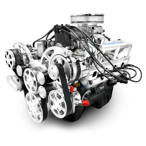 Ford Small Block Compatible 347 c.i. Engine – 415 Horsepower – Deluxe Dressed with Polished Pulley Kit – Rear Sump – Fuel Injected