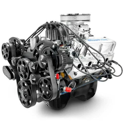 Ford Small Block Compatible 347 c.i. Engine – 415 Horsepower – Deluxe Dressed with Black Pulley Kit – Rear Sump – Fuel Injected