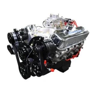 GM Big Block Compatible 496 c.i. Engine - 600 Horsepower - Deluxe Dressed with Black Pulley Kit - Carbureted